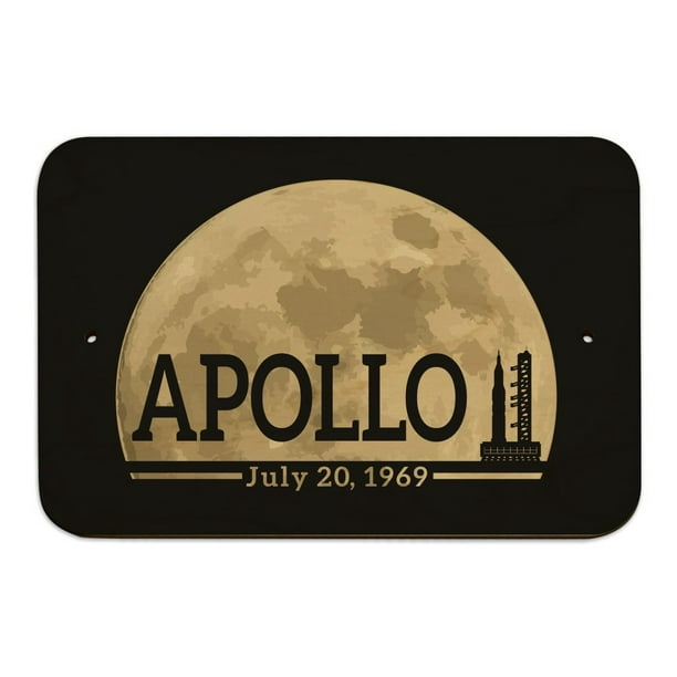 NASA Apollo 11 Moon with Saturn V Metal Vanity Tag License Plate